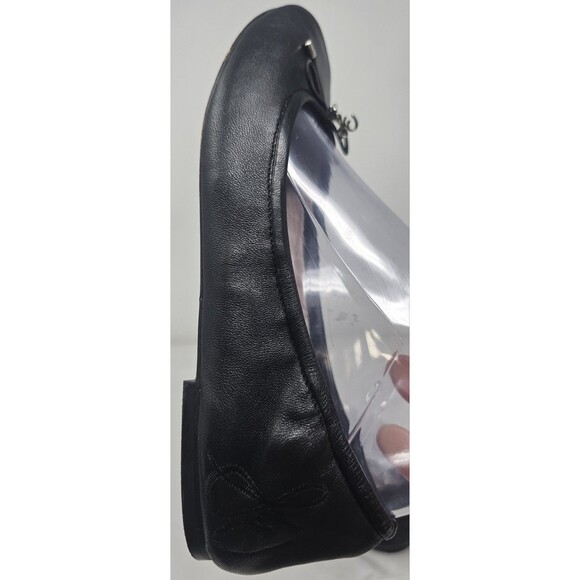 Sam Edelman Felicia Black Leather Ballet Flat Women's Size 7.5M Round Toe Bow - Picture 4 of 12